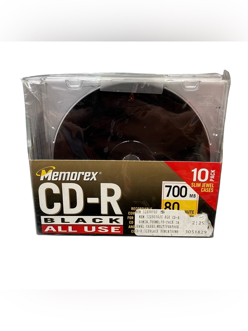 Memorex Black CD-R 10 Pack 700MB 80 Minute 32x Recordable Compact Discs New